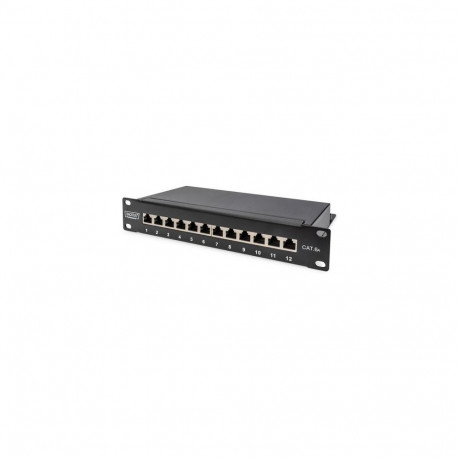 Digitus CAT 6A Patch Panel, shielded, 12-Port, 1HE, 10", black