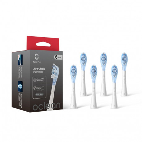 Electric Toothbrush Head - Oclean Brush Head UC03, Medium Bristles, 6 Pcs, White