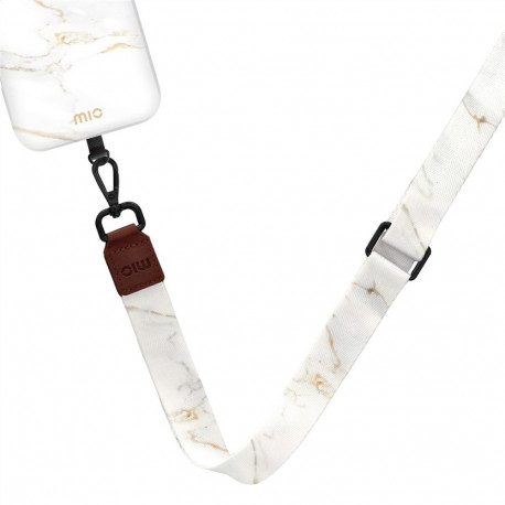 Lanyard Strap - MIO White Marble, Light Brown