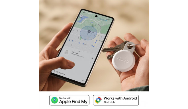 Bluetooth Tracker - Chipolo LOOP, Rechargeable, Loud Ring, White