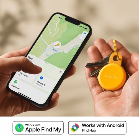Bluetooth Tracker - Chipolo LOOP Rechargeable Tracker With Silicone Loop For iOS & Android, Yellow