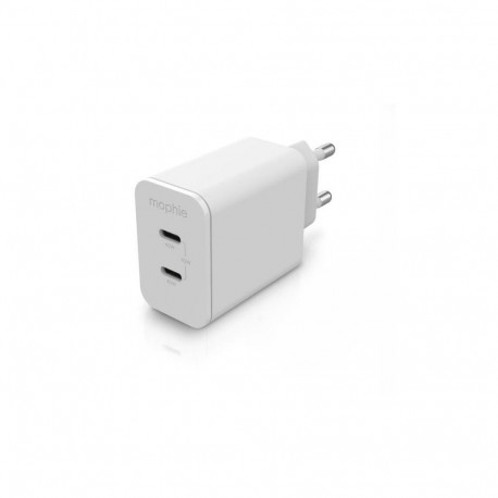 Charger - Mophie Wall Adapter USB-C PD Dual 45W GaN White