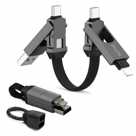 Charging Cable - Statik HexCharge, Universal Compatibility, High-Speed Data Transfer, Durable Black