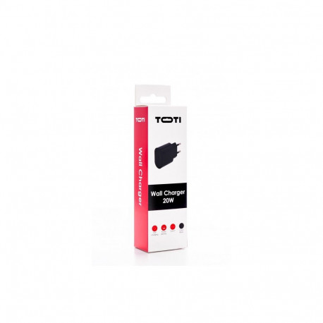 Charger - SEEK TOTI 20W Type-C PD Portable Wall Fast Charger With 4ft Cable Black