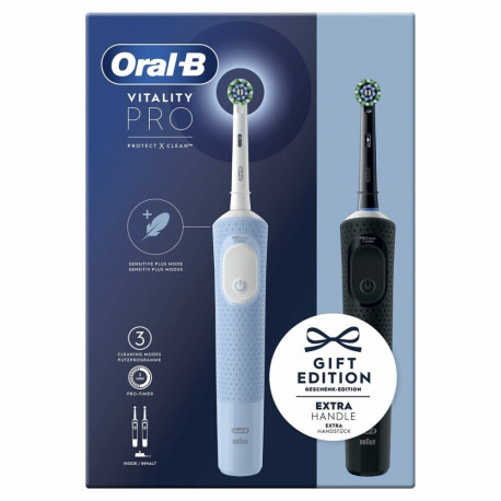 Electric Toothbrush - Braun Oral-B Vitality Pro Duo, White, Blue, Black