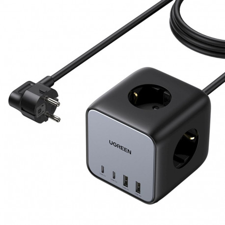 UGREEN CD268 DigiNest Extension cord 1.8m 3 sockets with USB charger (2x USB-A max 22.5W, 2x USB-C m