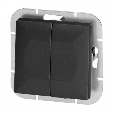 łącznik p/t świecznikowy Pearl, 10A, 250V, WP-2P, must (10 tk.)