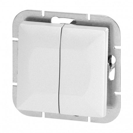 łącznik p/t świecznikowy Pearl, 10A, 250V, WP-2P, valge (10 tk.)