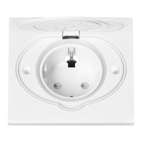 hermeetiline elektripistikupesa IP44 1x2P+Z (Schuko) valge