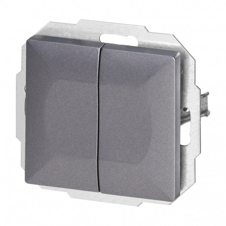 łacznik p/t schodowy podwójny Pearl, 10A, 250V, WP-2/5P, antratsiit (10 tk.)