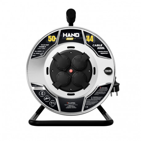 Trumliga pikendusjuhe HAND HEAVY 4x2p+Z IP44 16A H05RR-F 31,5 50m, must