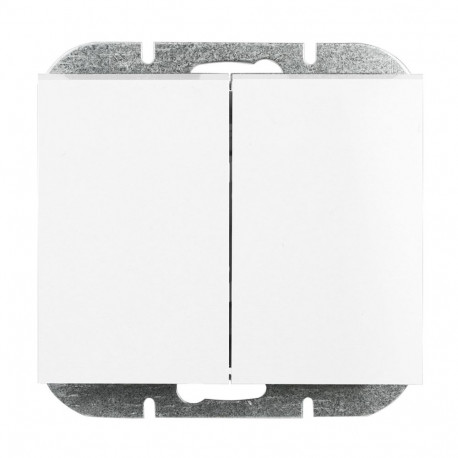 Wyłącznik 2-klawiszowy schodowy – onyx- p/t 10a, 250v, biały