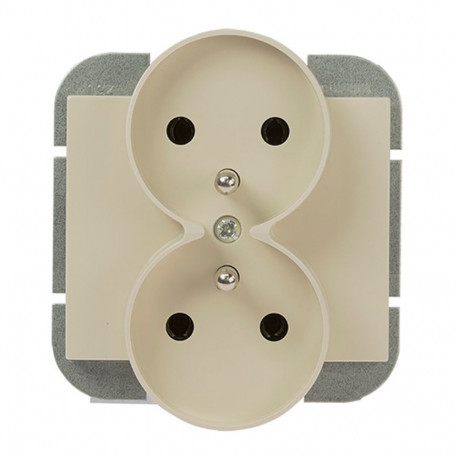 Kahekordne pistikupesa Onyx p/t 2x2p+z 16A, 250V raamisüsteemile, beež