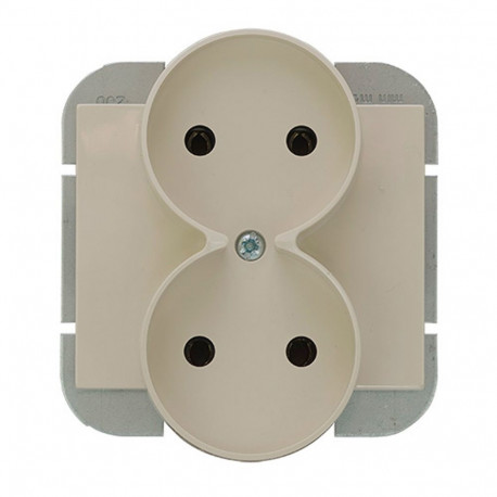 Gniazdo wtyczkowe podwójne -onyx- p/t 2x2p 16a ,250v do systemu ramkowego, beż