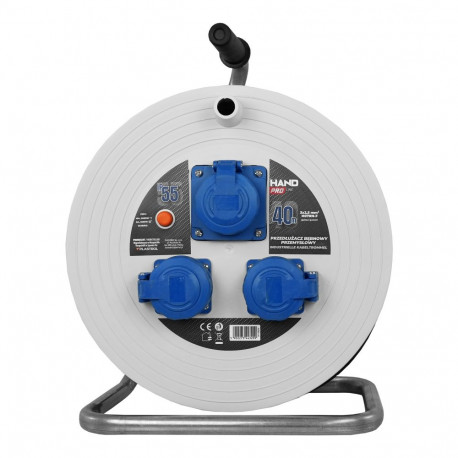 Przedłużącz bębnowy przemysłowy hand pro ip55; 40m; h07rn-f; 3×2,5mm; schuko