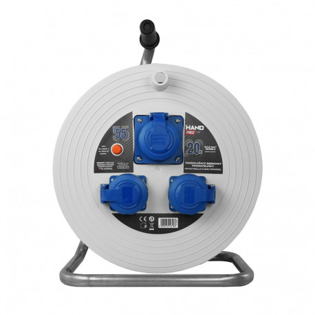 Przedłużącz bębnowy przemysłowy hand pro ip55; 20m; h07rn-f; 3×1,5mm; schuko