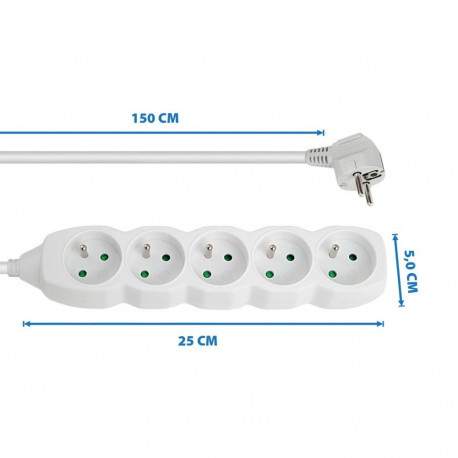 Esperanza pikendusjuhe ELK207W 5GN/1.5M, valge