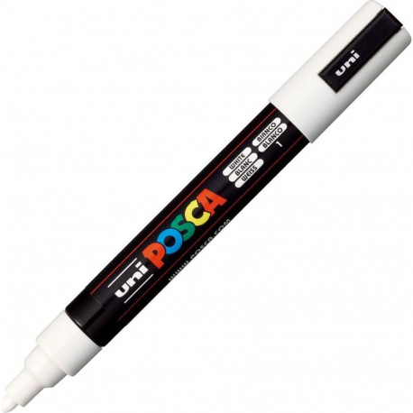 "uni-ball POSCA PC-5M Acrylstift 1.8 - 2.5 mm Weiß"
