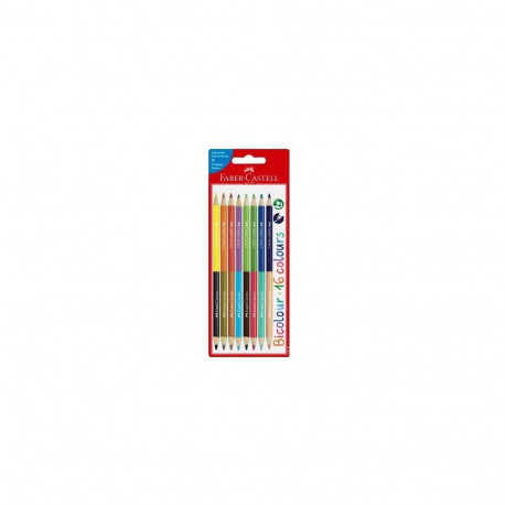 FABER-CASTELL kahevärvilised värvipliiatsid, 8 tk blisterkaardil