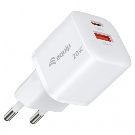 "Equip Ladegerät 2Port USB-C PD3.0/USB-A GaN 20W ÜSS ws"