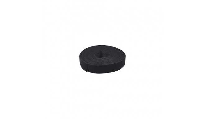 "Cable strap (Hook and Loop), black, width: 16 mm, coil, 4 m"