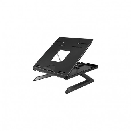 "Notebook stand, foldable, height adjustable, black"