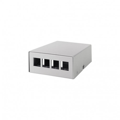 "Consolidation point box 4-port, desk/wall/rail mounting, grey"