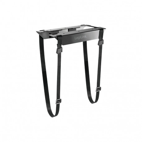 "Adjustable under desk CPU mount with strap"