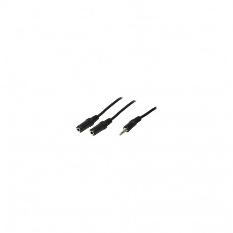 "Audio cable, 3.5 mm 3-pin/M to 2x 3.5 mm 3-pin/F, black, 0.2 m"