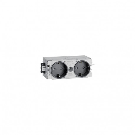 "Hager Steckdose 2fach m.Wago GS20009011 C-Profil graphitschwarz"
