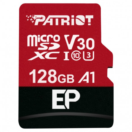 "Card Patriot EP 128 GB microSDXC (schwarz/rot, UHS-I U3, Class 10, V30, A1)"