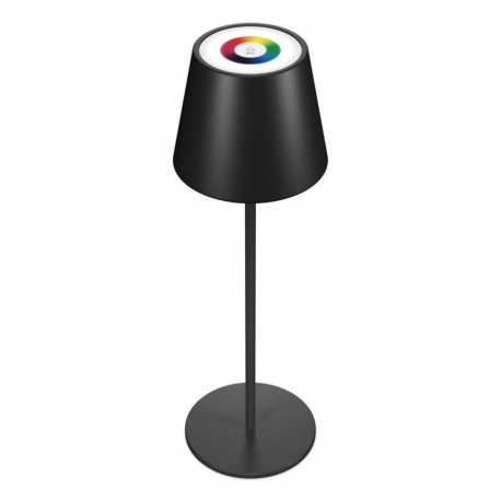 RealPower LED-RGB Tischlampe dimmbar mit Akku,schwarz