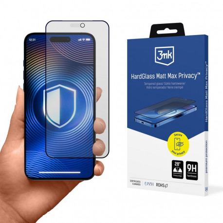 3mk HardGlass Matt Max Privacy Tempered Glass for iPhone 18 Pro Max