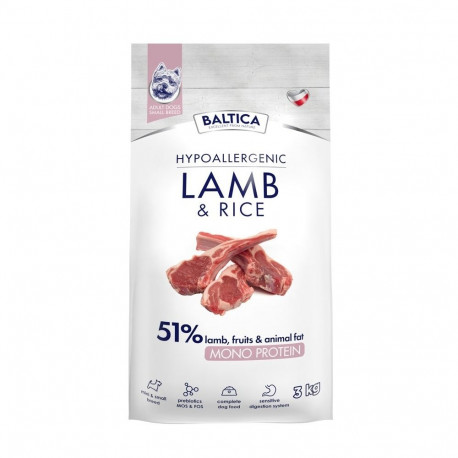 BALTICA Nutraceutic Lamb & Rice Hypoallergenic XS/S Mono - dry dog food - 3kg