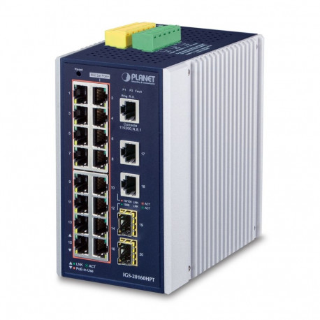 PLANET IGS-20160HPT network switch Managed L2/L3 Gigabit Ethernet (10/100/1000) Power over Ethernet 