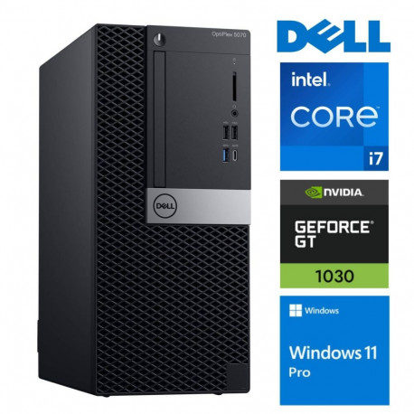 DELL 5070 Tower i7-9709 8GB 256SSD M.2 NVME+2TB GT1030 2GB WIN11Pro