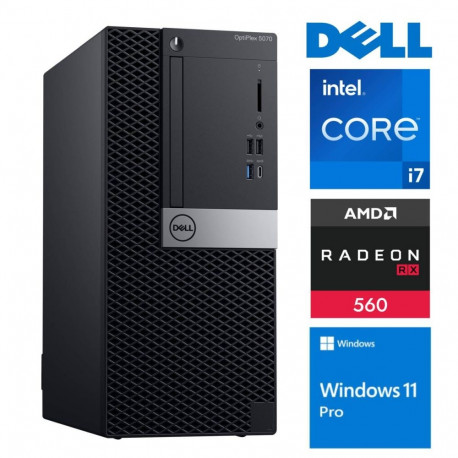 DELL 5070 Tower i7-9709 16GB 512SSD M.2 NVME+2TB RX560 4GB WIN11Pro