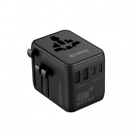 Universaalne reisadapter GaN 45W UK/EU/US/AU