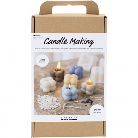 Käsitöökomplekt Creativ Kit küünla valmistamine, soe beež, helesinine, kreem