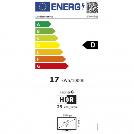 Monitor 27BA45QB-B 68.6cm (27 Zoll) QHD IPS DP HDMI kõlaritega, must