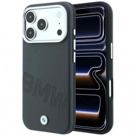 BMW Sign Inclined Deboss Letters MagSafe Case for iPhone 17 Pro / 18 Pro - Gray