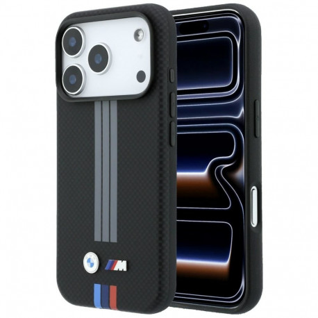 BMW M Quadrille Kevlar Anthracite & Tricolor Print Lines MagSafe Case for iPhone 17 Pro / 18 Pro - B