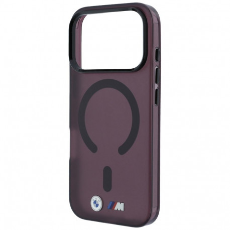 BMW M IML Frosted Metal Logo & Trims MagSafe Case for iPhone 17 Pro Max / 18 Pro Max - Burgundy
