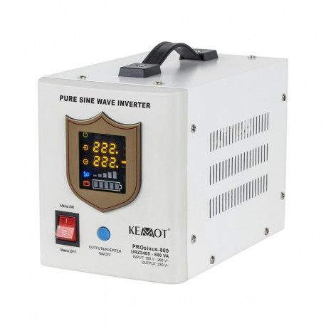 KEMOT avariitoiteallikas PROsinus-800 – puhta siinusega inverter 12V laadimisfunktsiooniga, 230V, 80
