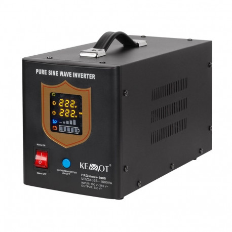 KEMOT PROsinus-1000 UPS – a pure sine wave inverter with a 12V charging function, 230V, 1000VA/700W 