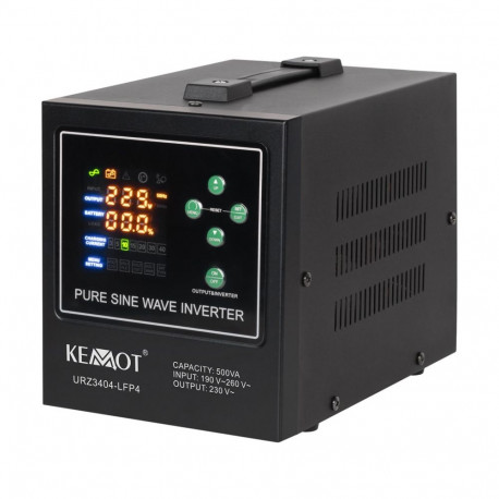 KEMOT avariitoiteallikas PROsinus-500-LiFePo4, puhta siinuslainega inverter 12V laadimisfunktsioonig