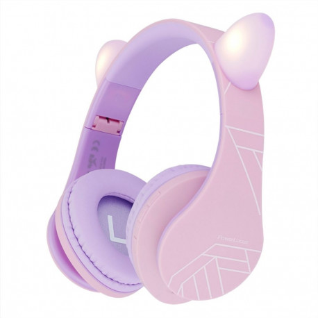 PowerLocus laste kõrvaklapid Kids Cat juhtmevabad Bluetooth, lillad