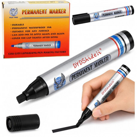 Veekindel püsimarker ümara otsaga, must
