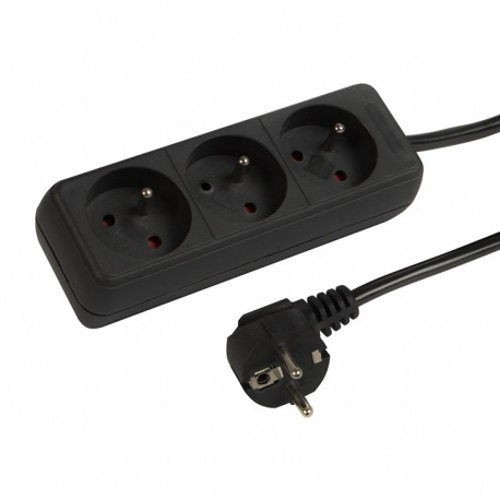 98-769# voolu pikendusjuhe pr-370p 3-pesaga maandusega 1,5m must 3x1,5mm