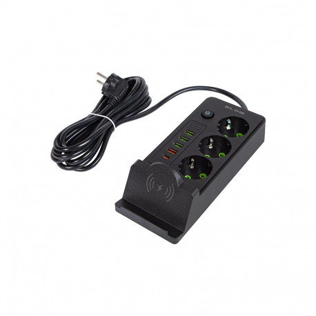 Pikendusjuhe ps-350u 98-237# 3 pesaga 4x USB + USB-PD 3m juhtmevaba laadija